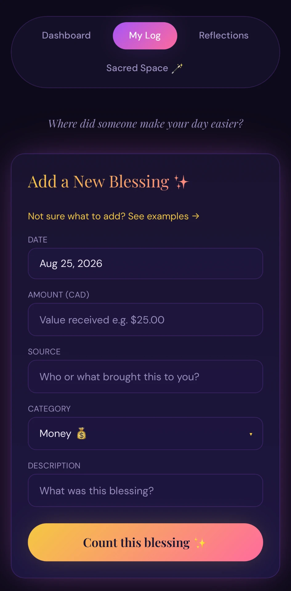Abundance Tracker in the Cosmic Charm theme