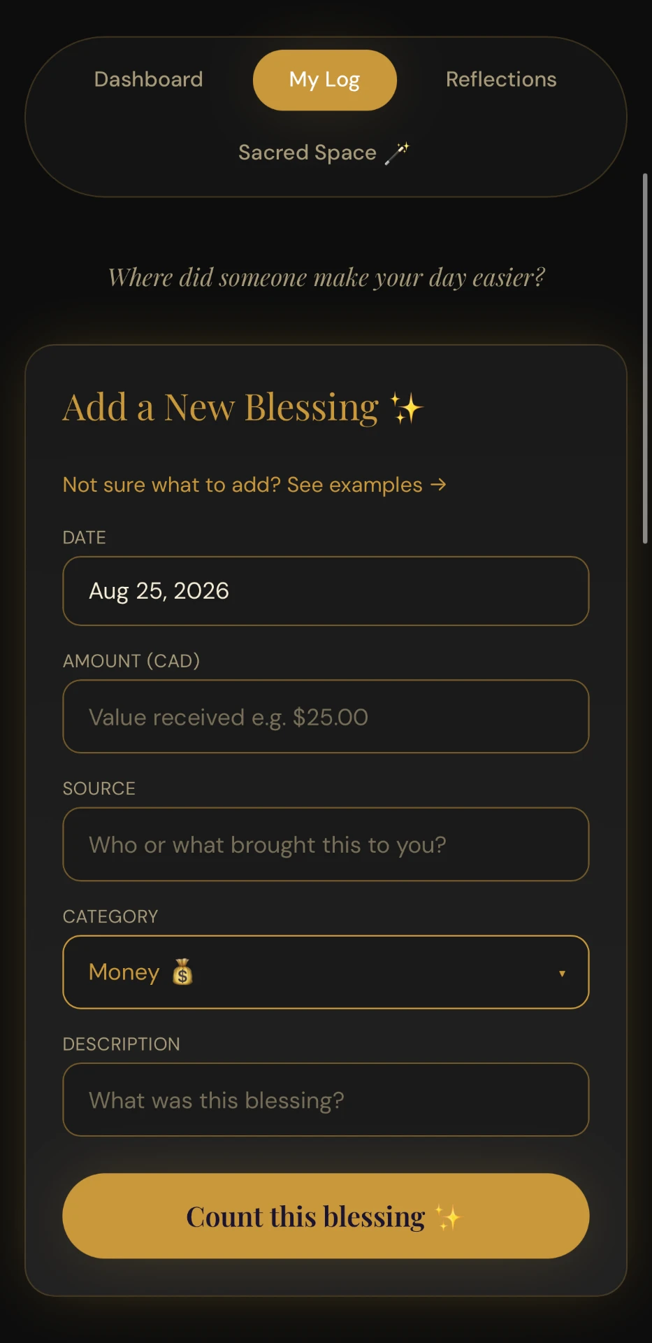 Abundance Tracker in the Obsidian Luxe theme